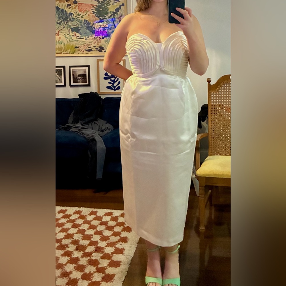 BHLDN Elegant Strapless White Dress